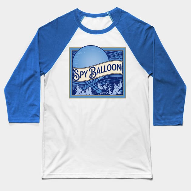 Blue Spy Balloon - Chinese Spy Balloon Over the United States Baseball T-Shirt by aaronsartroom